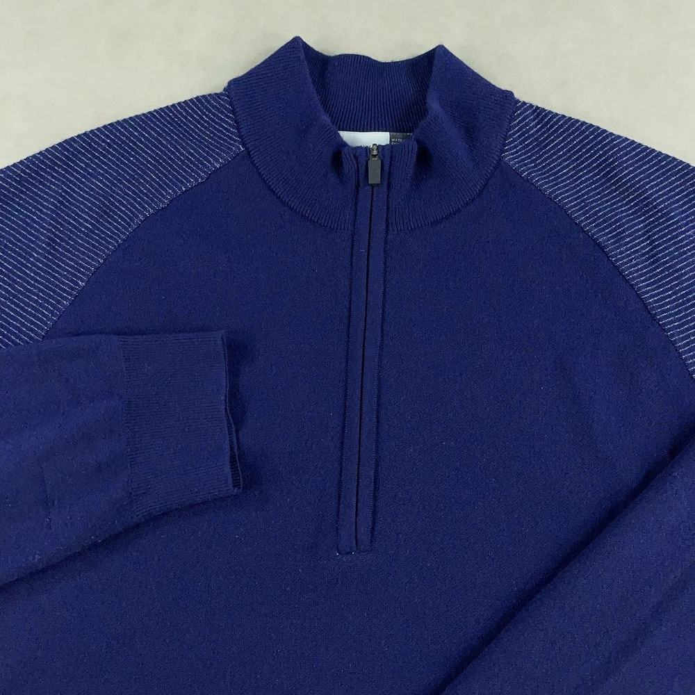 Kjus KULM Half Zip Pullover Sweater Mens XL 54 Merino Wool Blend Navy Blue Lined